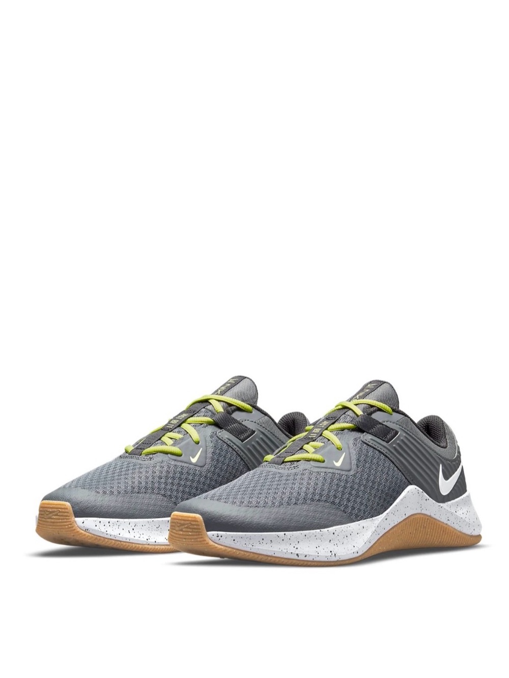Nike Men’s Grey Athletic Trainers with Gum Outsole and Lime Accents
